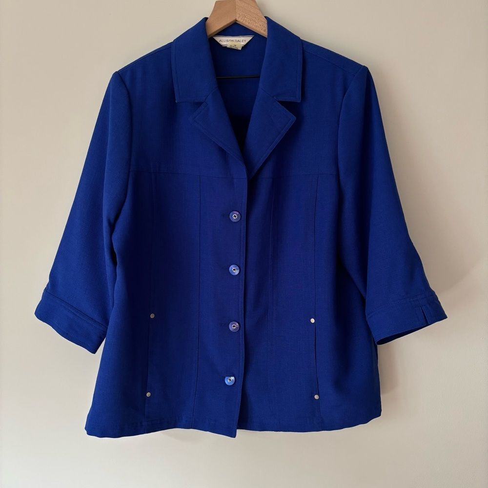 Allison Daley Size 16 Women's Cobalt Blue Button Down Blazer